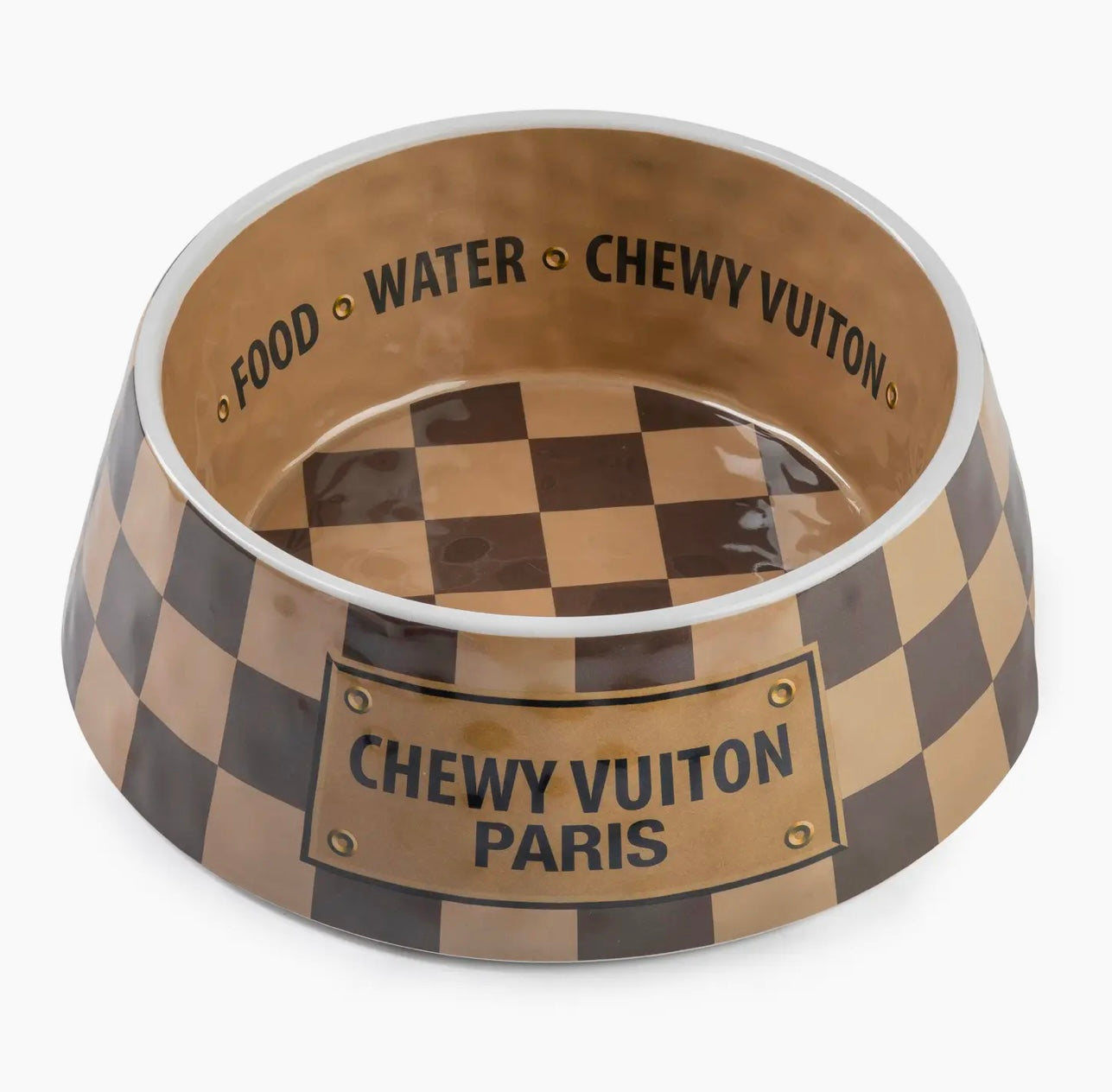 Checker Chewy Vuiton Bowl