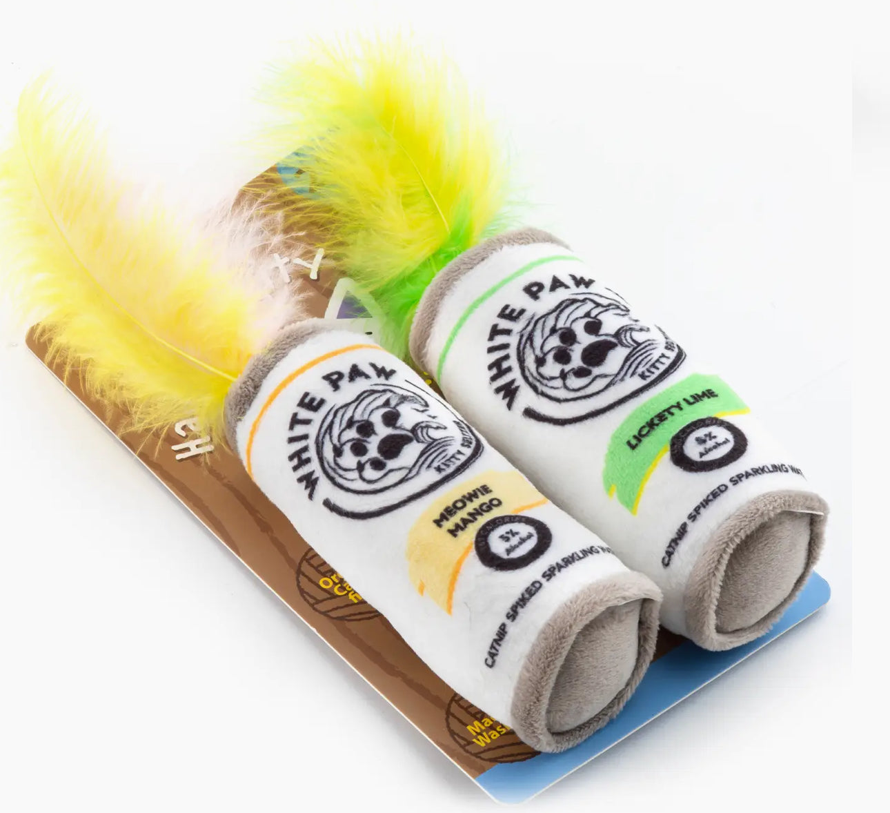 Haute Diggity Kitty Organic Catnip Infused White Paw (Mango & Lime) Plush