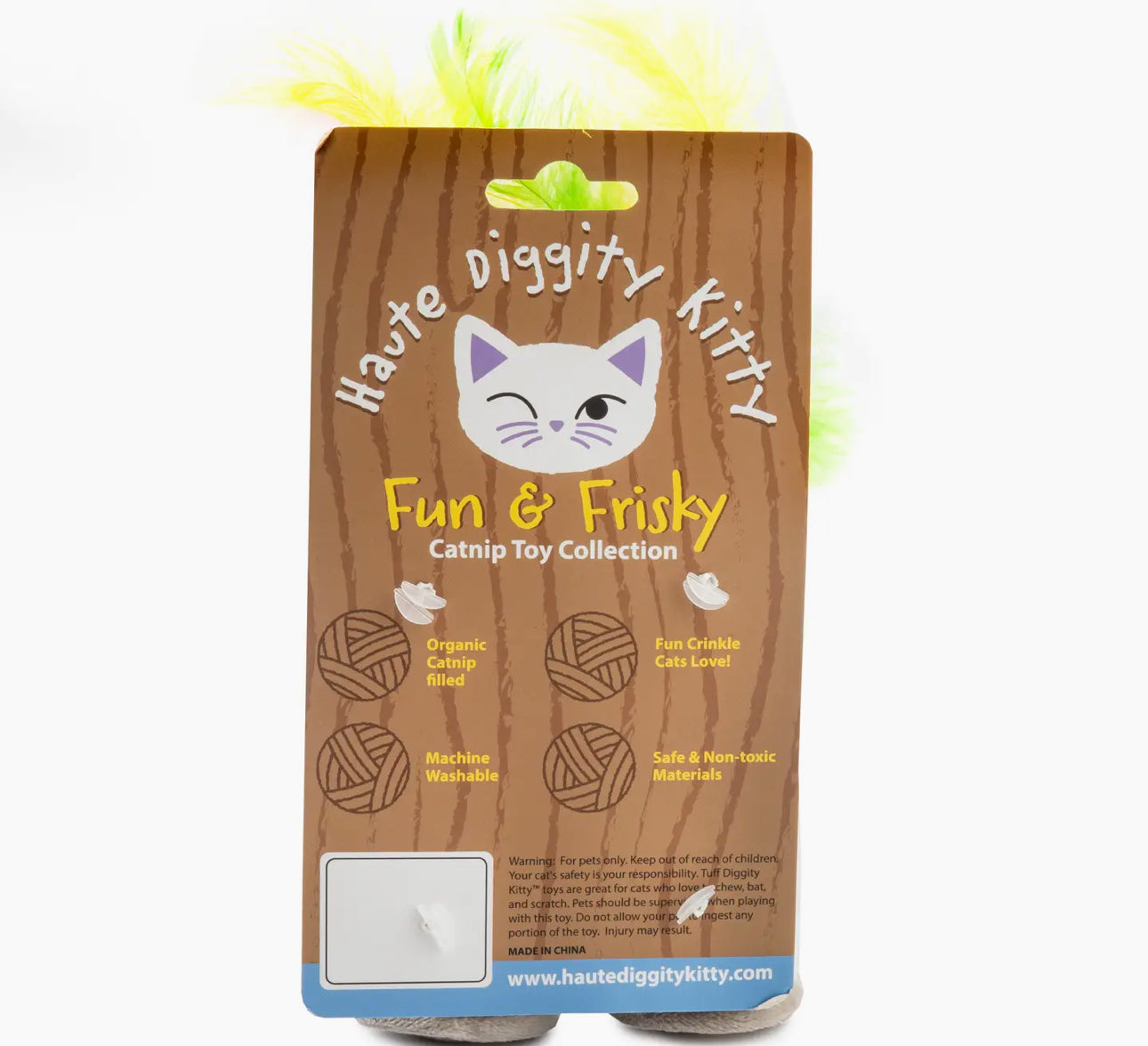 Haute Diggity Kitty Organic Catnip Infused White Paw (Mango & Lime) Plush