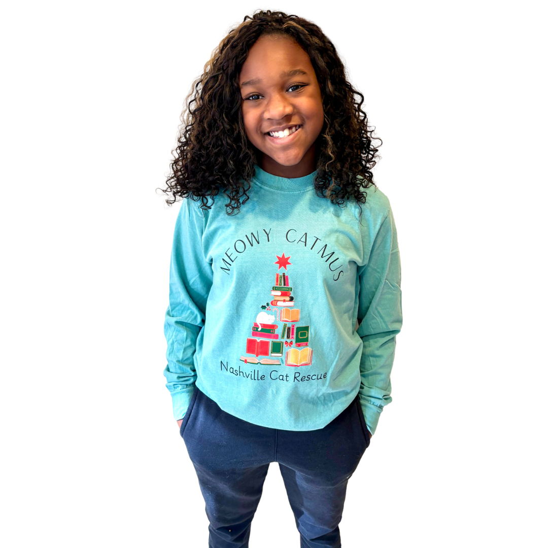 Comfort Colors Meowy Catmus Christmas Long-Sleeve T-Shirt