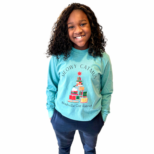 Comfort Colors Meowy Catmus Christmas Long-Sleeve T-Shirt