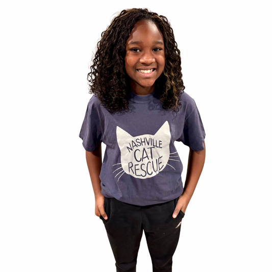 Comfort Colors Navy Blue Cat Head Now in 100% Cotton T-Shirt