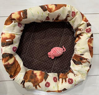 Buffalo cat bed and catnip mouse combo